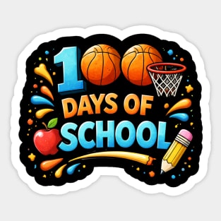 100 Days Of School Basketball Fun Teacher Appreciation Sticker